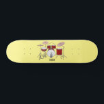 Drum kit cartoon illustration  skateboard<br><div class="desc">Drum kit cartoon illustration</div>