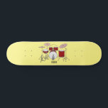 Drum kit cartoon illustration  skateboard<br><div class="desc">Drum kit cartoon illustration</div>