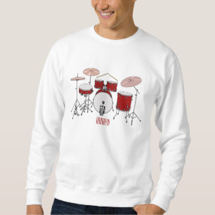Drum kit cartoon illustration  sweatshirt