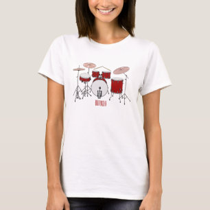Drum kit cartoon illustration T-Shirt