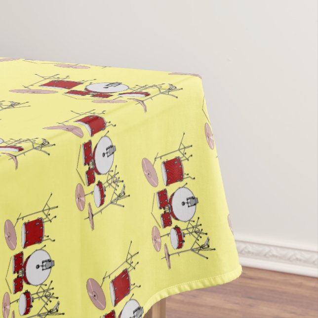 Drum kit cartoon illustration  tablecloth (In Situ)
