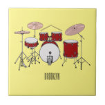 Drum kit cartoon illustration  tile<br><div class="desc">Drum kit cartoon illustration</div>