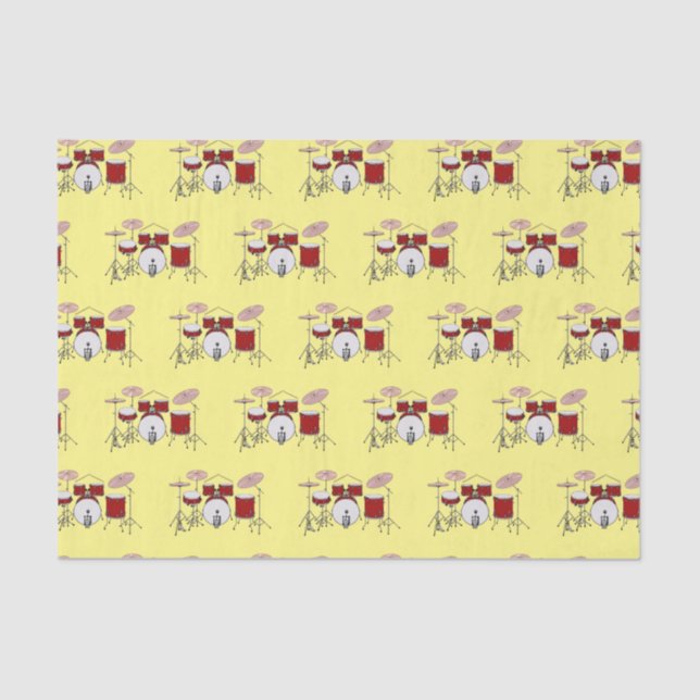 Drum kit cartoon illustration  tissue paper (Front)