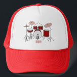 Drum kit cartoon illustration  trucker hat<br><div class="desc">Drum kit cartoon illustration</div>