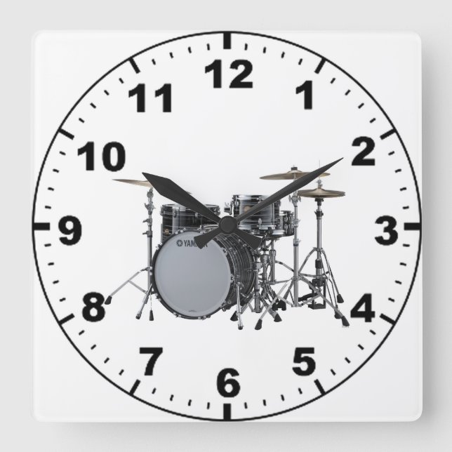 "Drum kit" design wall clocks (Front)
