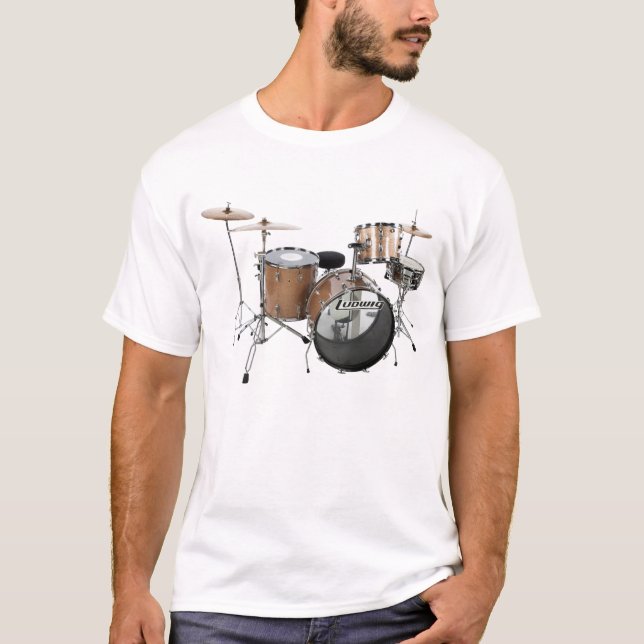 Drum Kit Drummer Rock Band Musician Gig Play Music T-Shirt (Front)