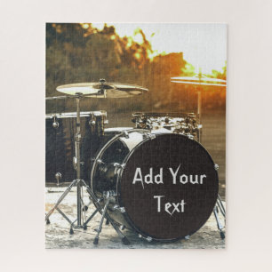 Drum Kit Drummer Rock  Personalise Customise Jigsaw Puzzle