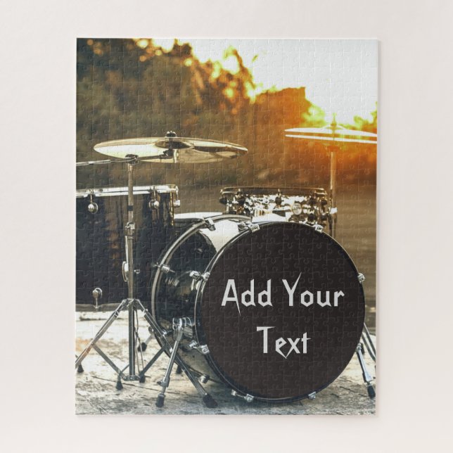 Drum Kit Drummer Rock  Personalise Customise Jigsaw Puzzle (Vertical)