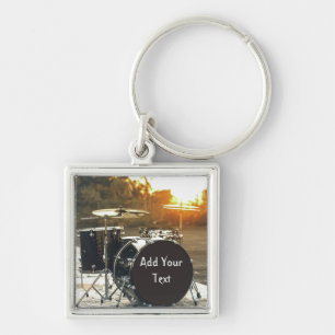 Drum Kit Drummer Rock Personalise Customise Key Ring