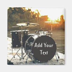 Drum Kit Drummer Rock  Personalise Customise Magnet