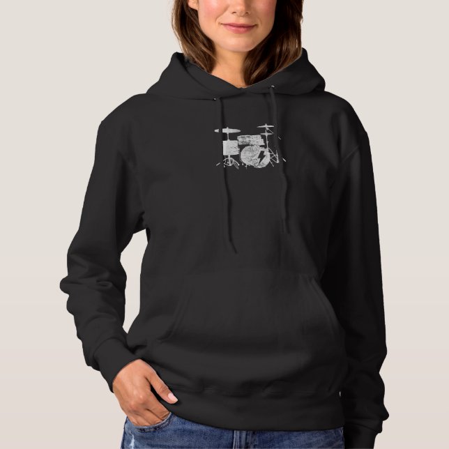 Drum Kit For Drummers  Drummer Hoodie (Front)