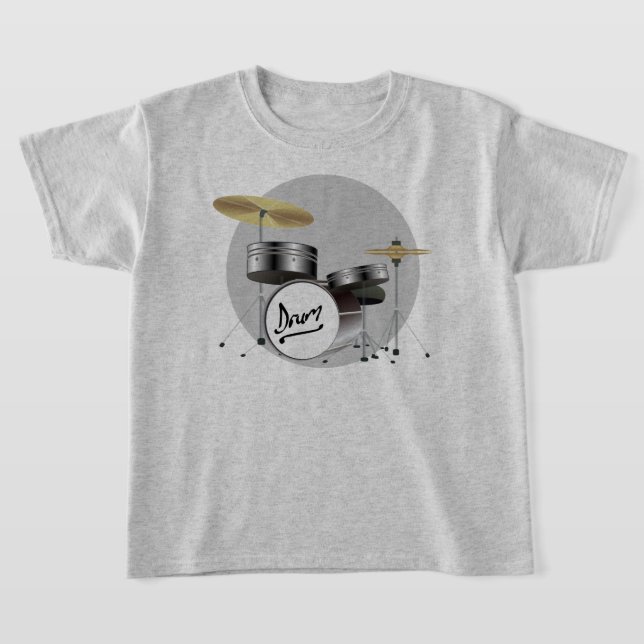 DRUM KIT ILLUSTRATION DESIGN T-Shirt (Laydown)