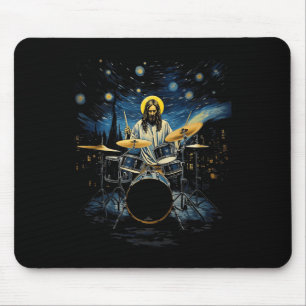 Drum Kit Percussionist Drummer Van Gogh Jesus Play Mouse Mat