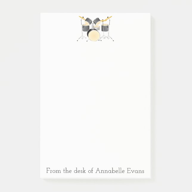 Drum Kit Personalize Post-it Notes (Front)