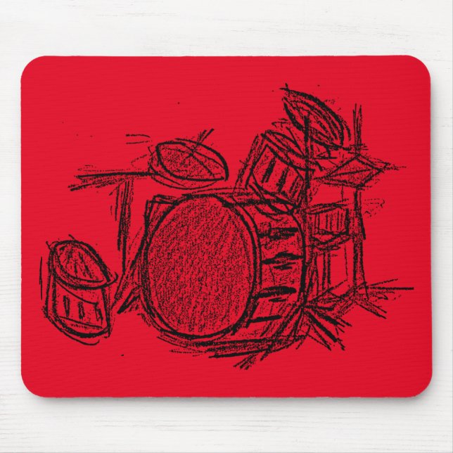 Drum kit rock band grunge mouse mat (Front)