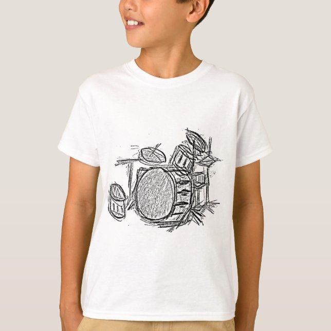 Drum kit rock band grunge T-Shirt (Front)