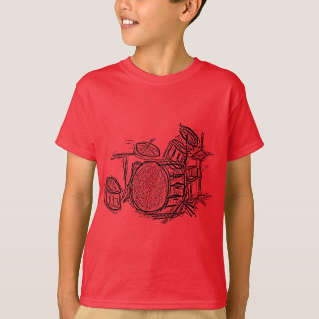 Drum kit rock band grunge T-Shirt (Front)