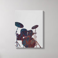 Drum Kit Silhouette Canvas Drummer Music Art