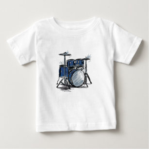 Drum Kit Sketch Music Baby T-Shirt