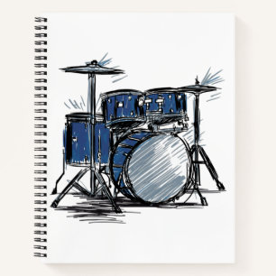 Drum Kit Sketch Music Notebook