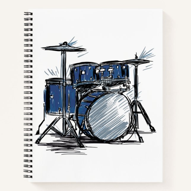 Drum Kit Sketch Music Notebook (Front)