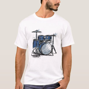 Drum Kit Sketch Music T-Shirt