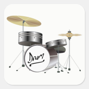 Drum Kit Square Sticker