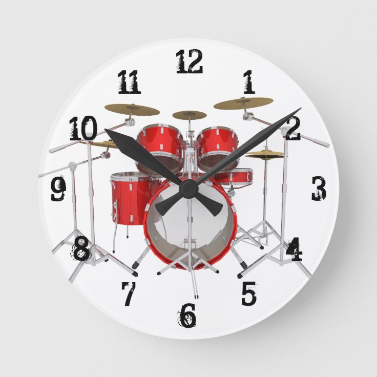 Drum Kit Wall Clock Zazzle