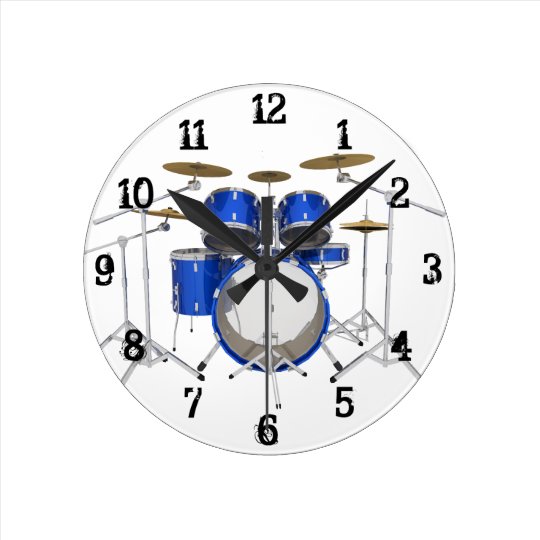 Drum Kit Wall Clock Zazzle.co.uk