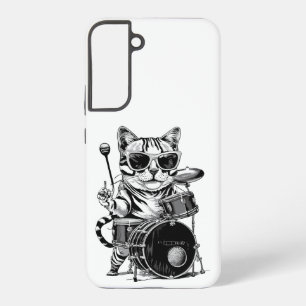 Drum kitten cat playing rock and roll Drum Music Samsung Galaxy Case