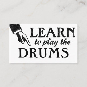 Drum Lessons Business Cards - Cool Vintage
