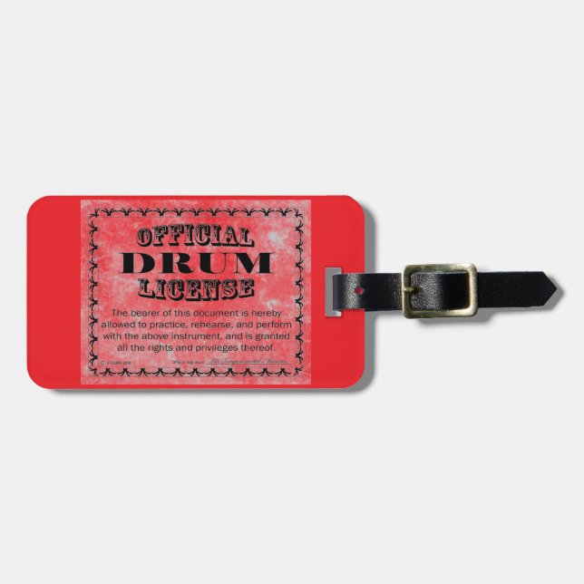 Drum License Luggage Tag (Front Horizontal)