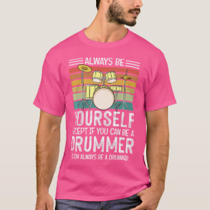 Drum-Major Dad Funny Saying Retro-Sunset Drum-Majo T-Shirt