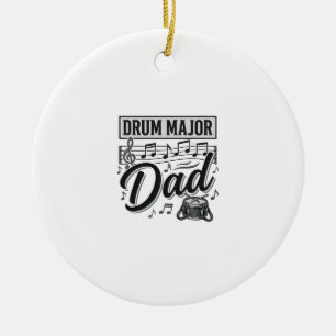 Drum Major Dad Vintage Music Shirt Design_1 Ceramic Tree Decoration