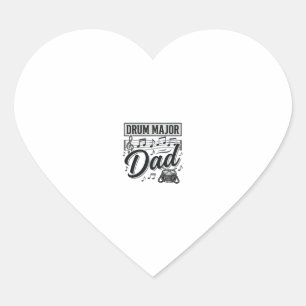 Drum Major Dad Vintage Music Shirt Design_1 Heart Sticker