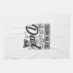 Drum Major Dad Vintage Music Shirt Design_1 Tea Towel