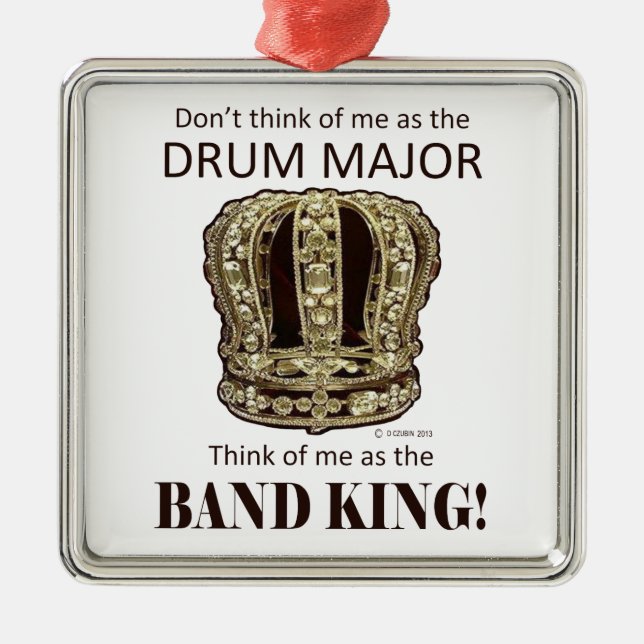 Drum Major King Metal Tree Decoration (Front)