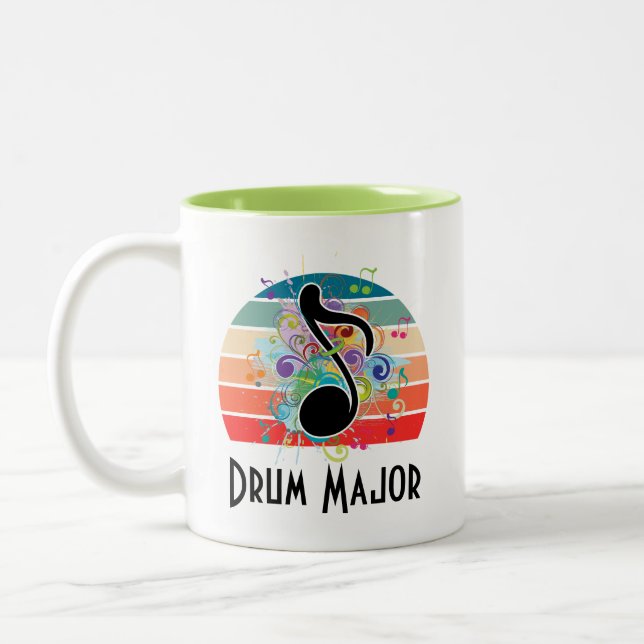 Drum Major Marching Band Gift Two-Tone Coffee Mug (Left)