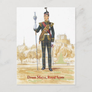 Drum major, Royal Scots guards Postcard