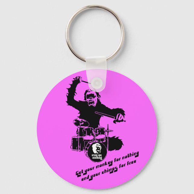 drum monkey crazyape key ring (Front)