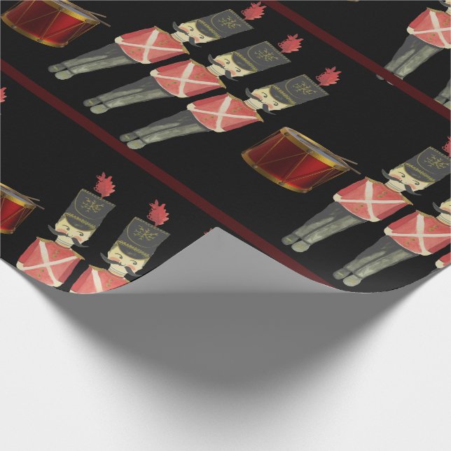Drum & Nutcracker Soldiers Wrapping Paper (Corner)