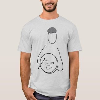 Drum On Man Line Art T-Shirt