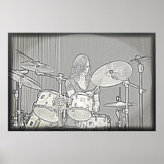 Drum or Drummer Girl Poster