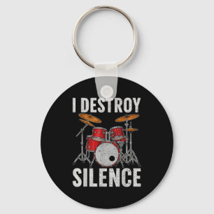 Drum Percussionist Drummers I Destroy Silence Drum Key Ring