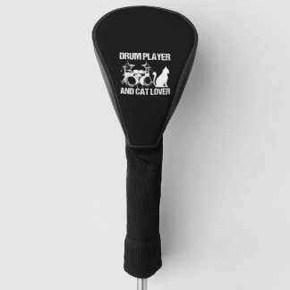 Drum Player And Cat Lover Drumming Musician Drums Golf Head Cover