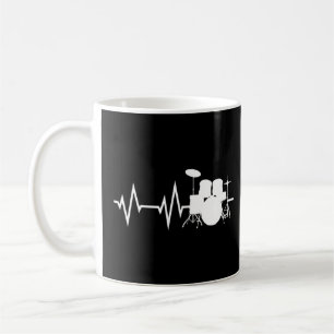 Drum Player Heartbeat Drummers Drumming Graphic Coffee Mug