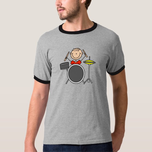 Drum Player Stick Figure Shirt (Front)