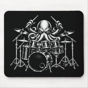 Drum Playing Octopus Mouse Mat