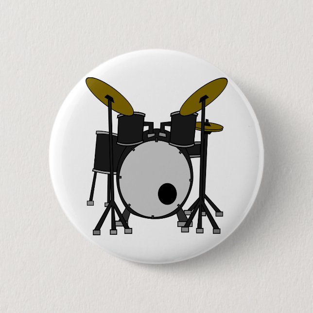 Drum Set 6 Cm Round Badge (Front)