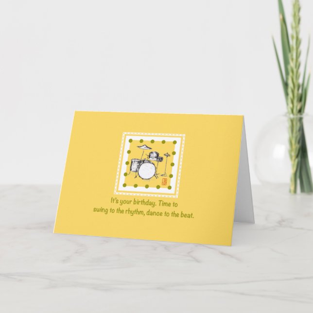 Drum Set Birthday Card (Front)